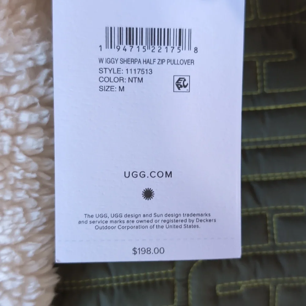 NWT UGG Iggy Sherpa Half Zip Pullover - Picture 16 of 16